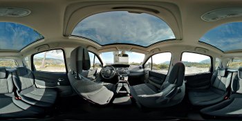 Car interior panorama