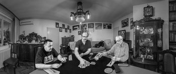 Card players panorama