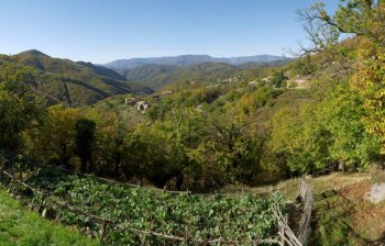 Autumn in Cévennes, France panorama